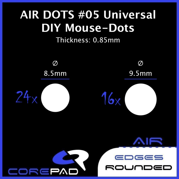 Corepad Skatez DOTS AIR CTRL #05 05 Universal DIY Dot GHOSTGLIDES Edgerunner VORTEX CYCLONE PlastiX X-Raypad Jade Obsidian PRO Esports Tiger ICE